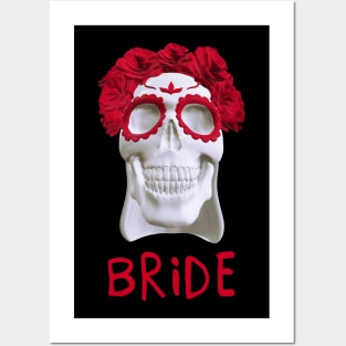 Girl sugar skull bride Catrina Posters and Art